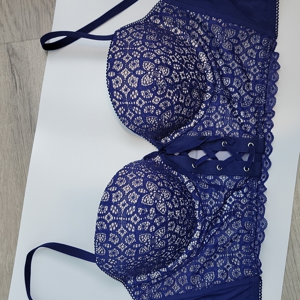 Victoria's Secret navy blue lace Corset Bra - Picture 10 of 10